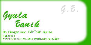 gyula banik business card